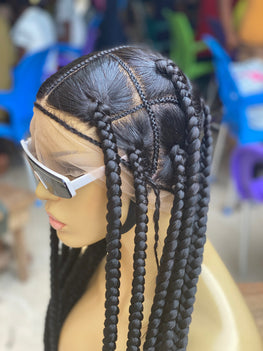 Large Jumbo Knotless Braid Wig "Swiss Full Lace" (Anita)
