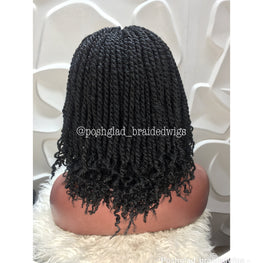 Kinky Twist Braided Wig (13 by 4 Frontal Lace) - Bessy