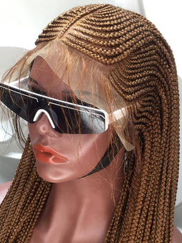 Cornrow Braid Wig - 13x4 Lace Frontal Auburn - Phyllis